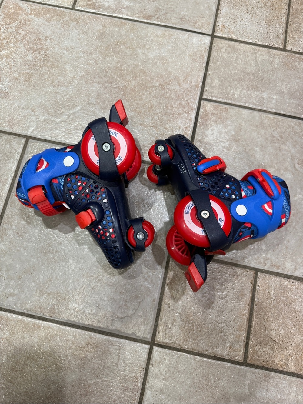 Kids Adjustable Blue and Red Roller Skates  — size 11-2